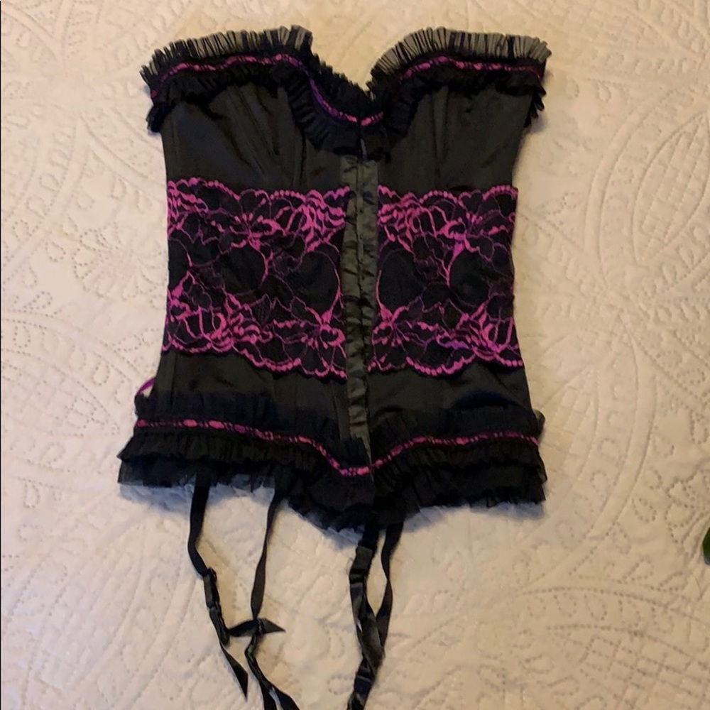 Purple & black corset top